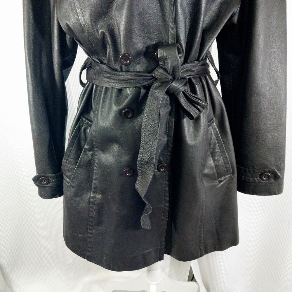 GIORGIO ST. ANGELO! DEEPEST ESPRESSO BROWN BELTED TIE WAIST JACKET, COAT! SZ XL - Picture 6 of 12